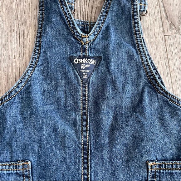 Oshkosh kids denim overalls lined with plaid cotton - Picture 6 of 9